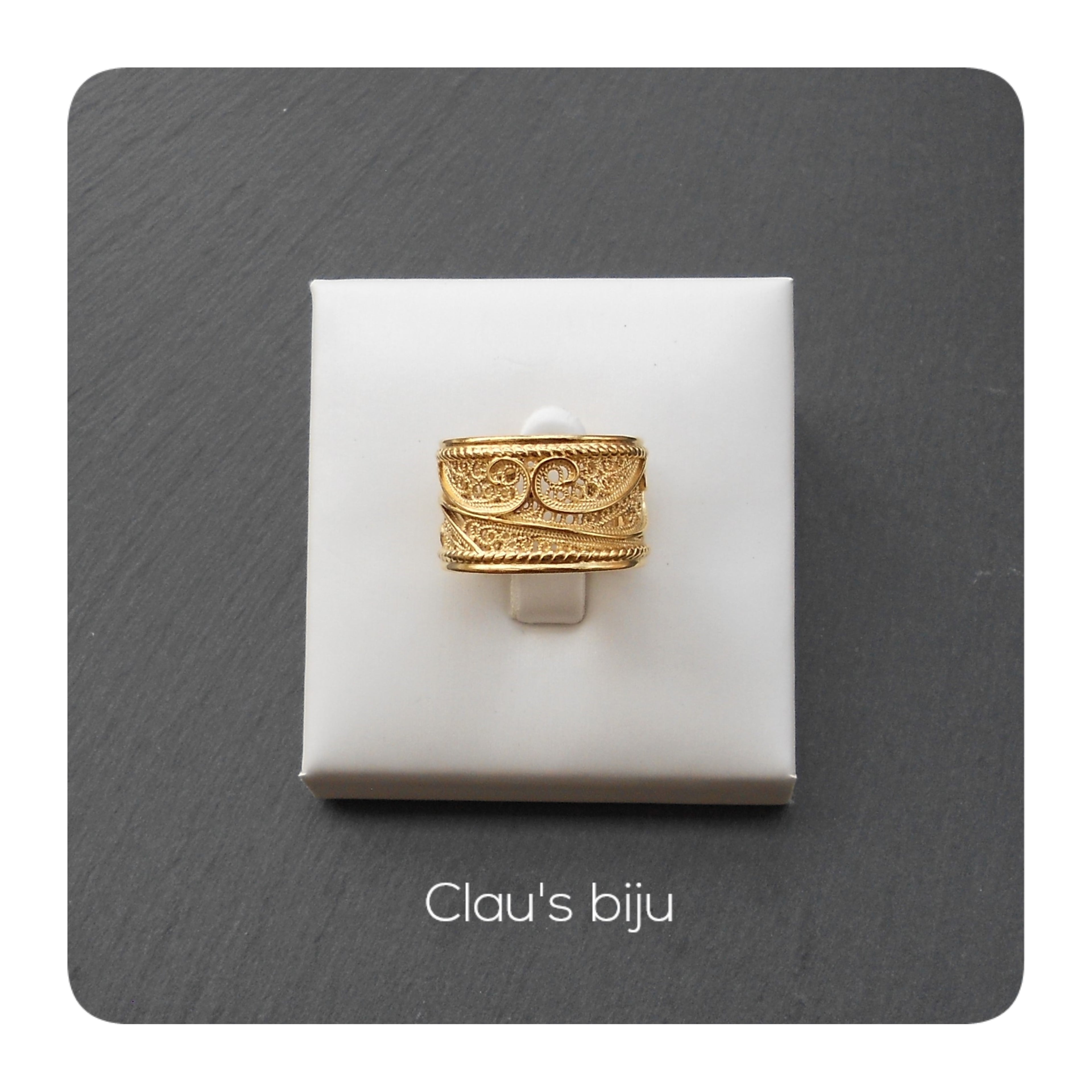Anel banhado a ouro, ajustável