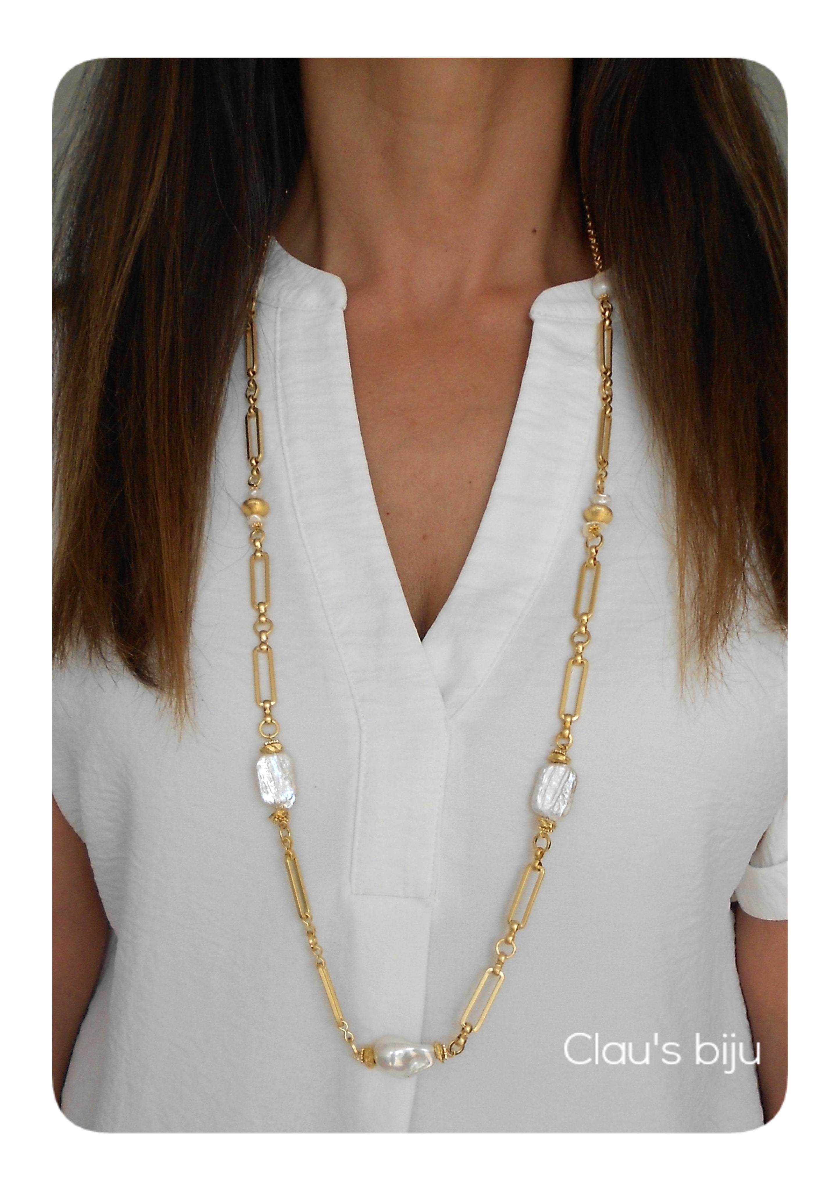 Colar banhado a ouro de 18 quilates