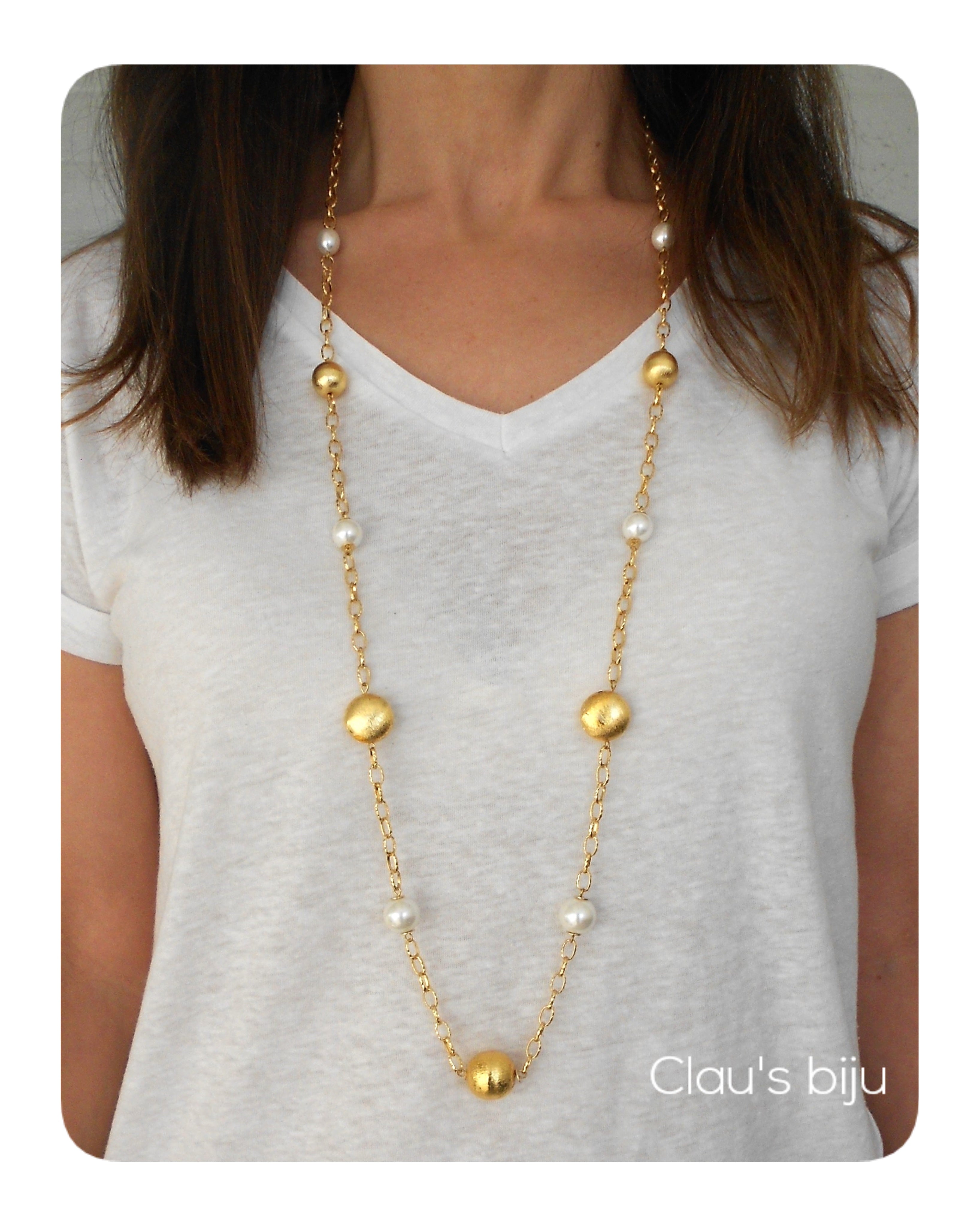 Colar banhado a ouro de 18 quilates