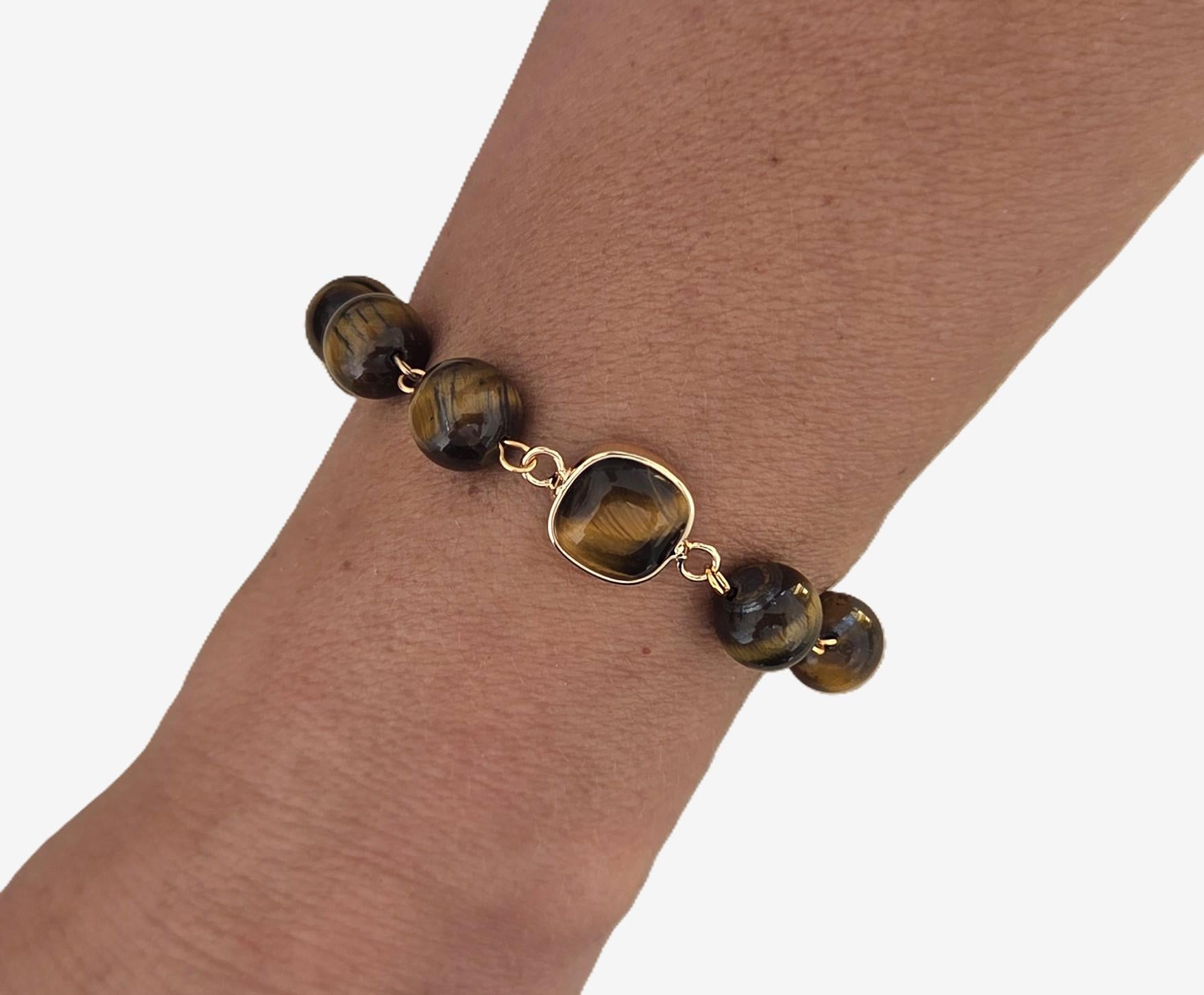 Pulseira com pedras Olho de tigre