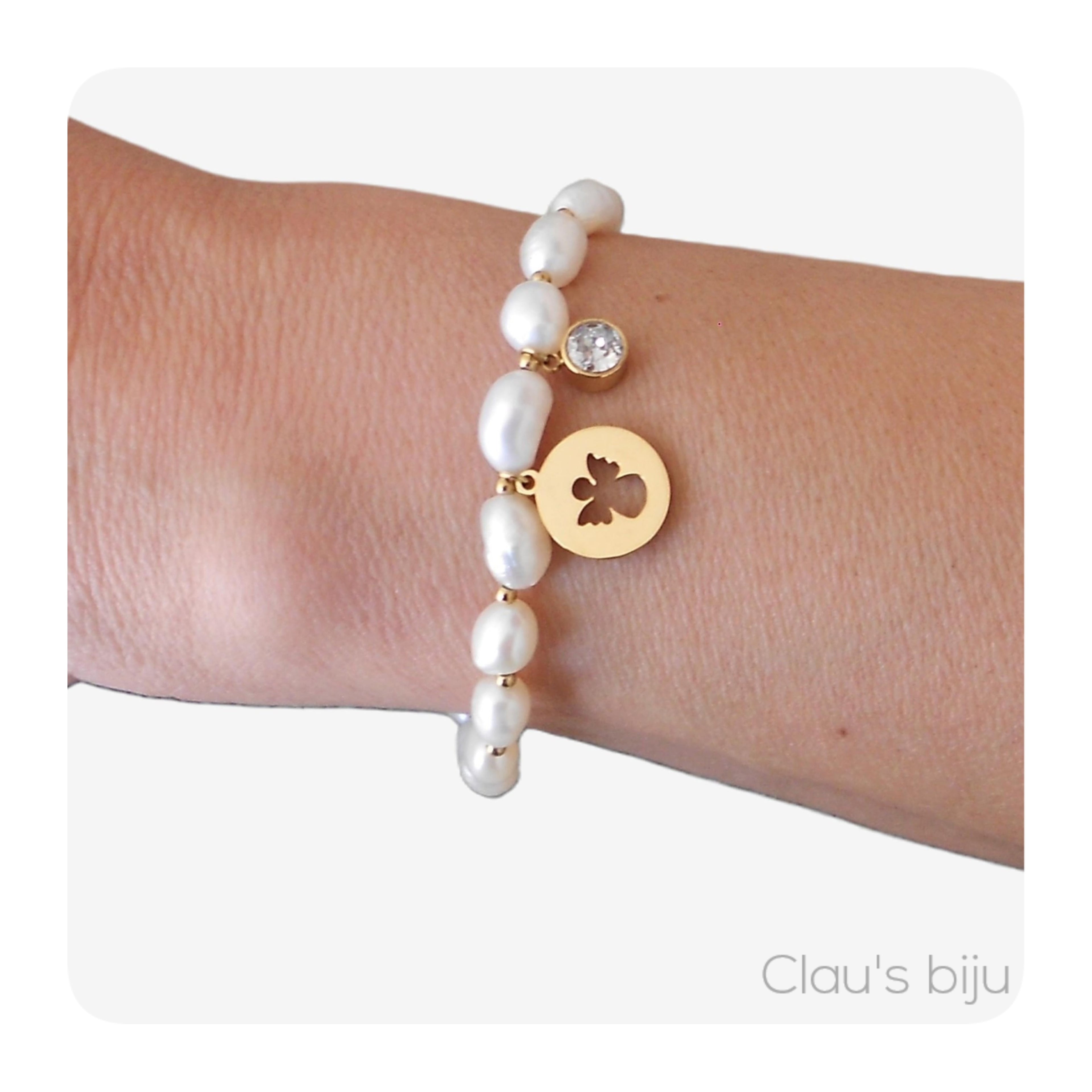 Pulseira de perolas de água doce