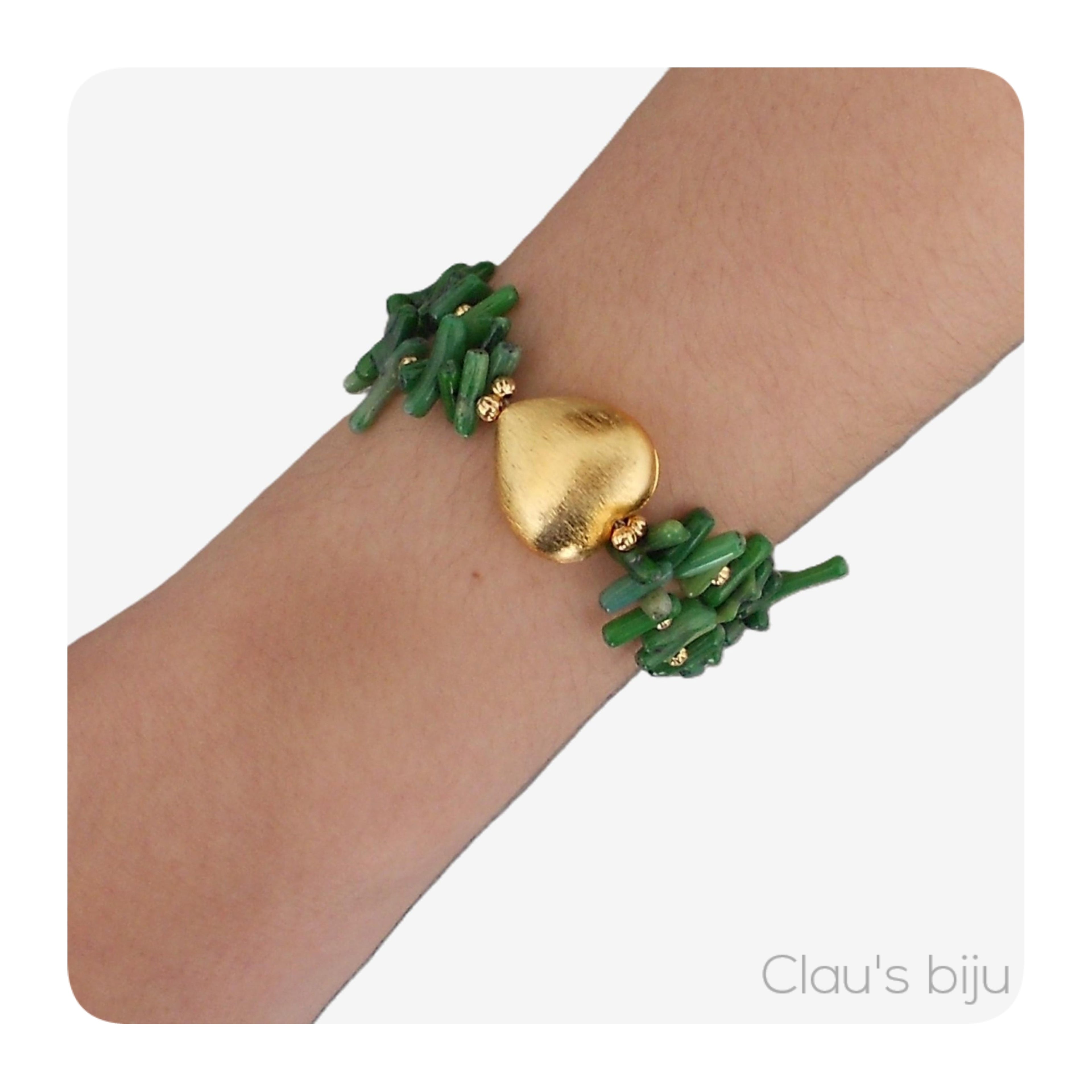 Pulseira com peças banhadas a ouro