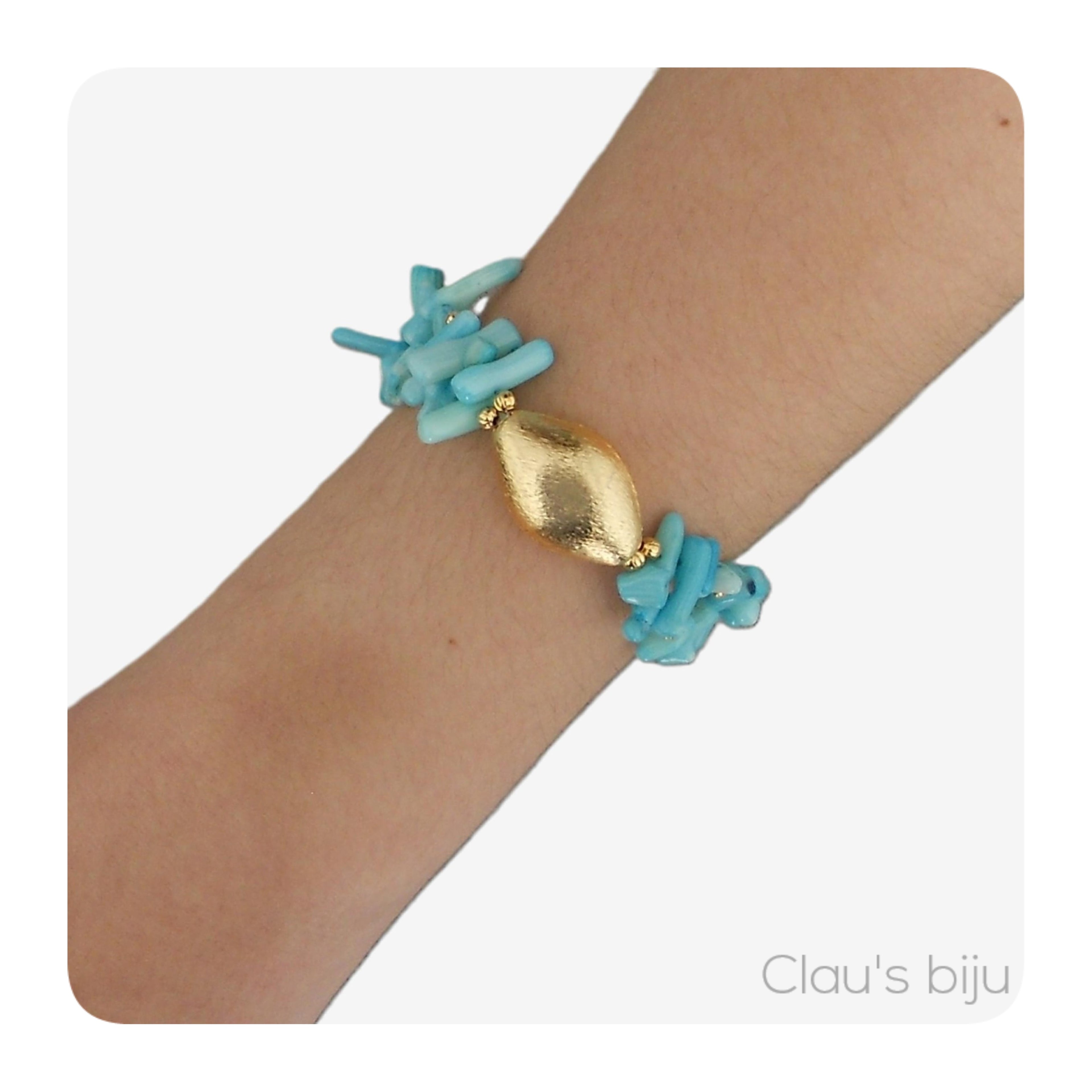 Pulseira com peças banhadas a ouro