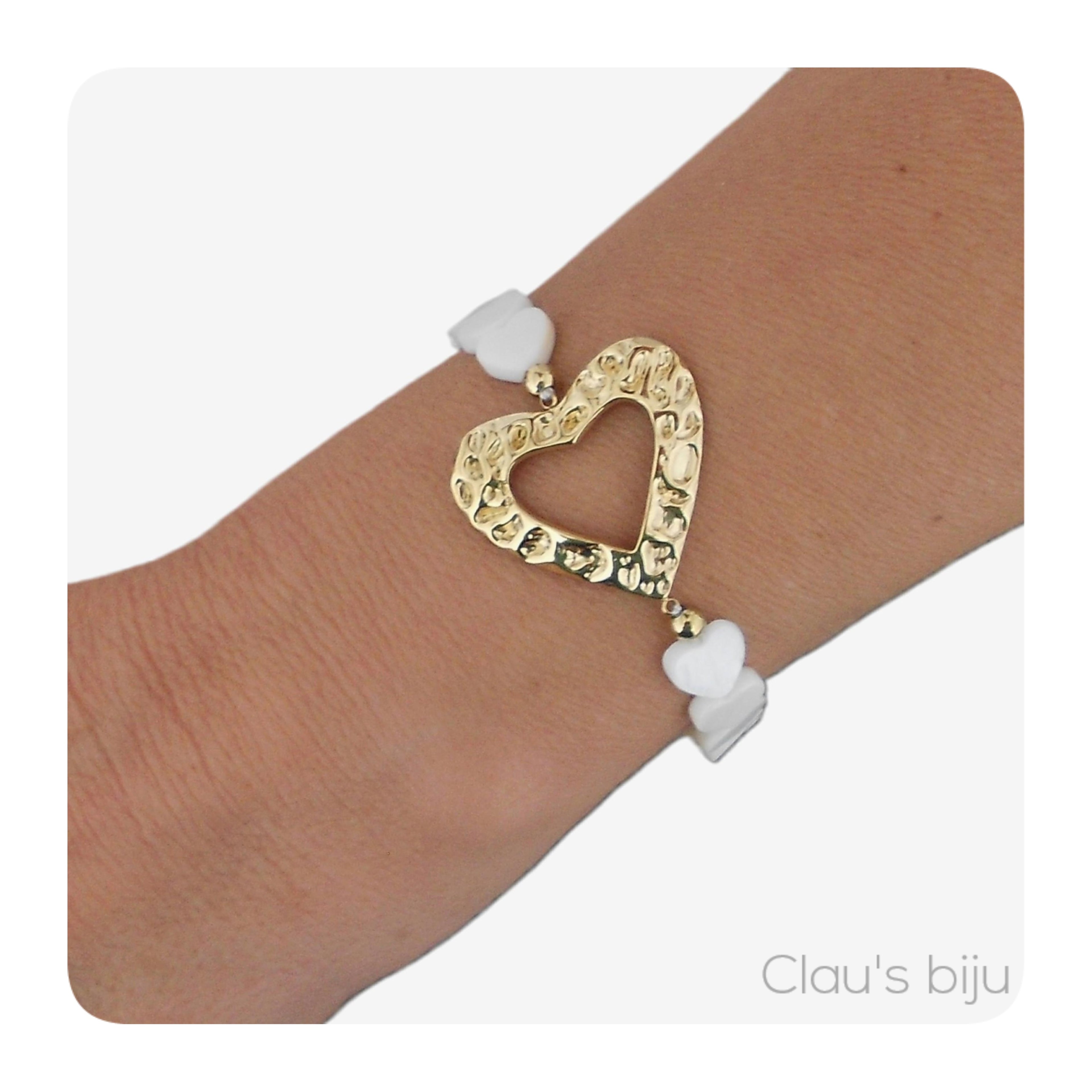 Pulseira em aço e madrepérola