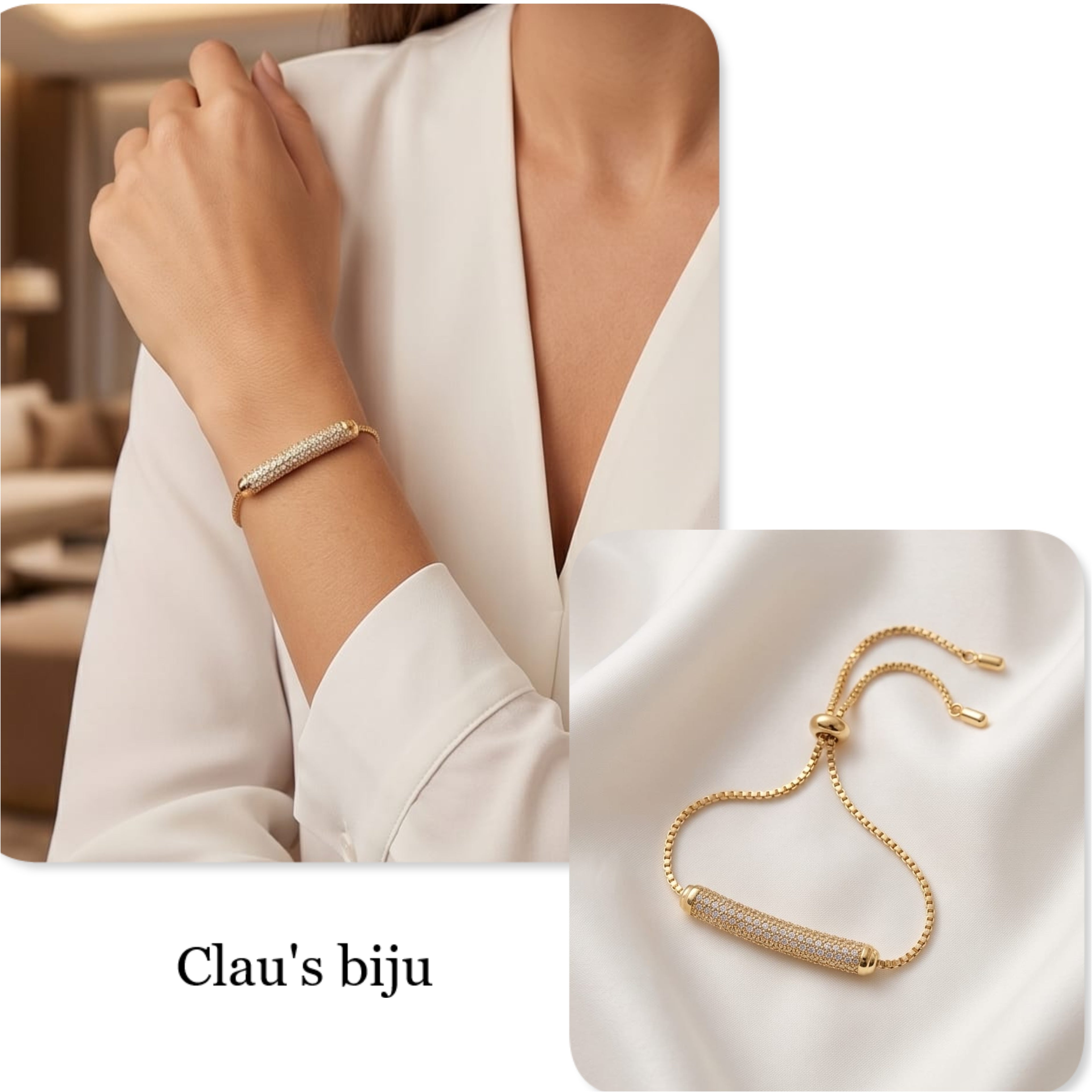 Pulseira em aço com fecho ajustável