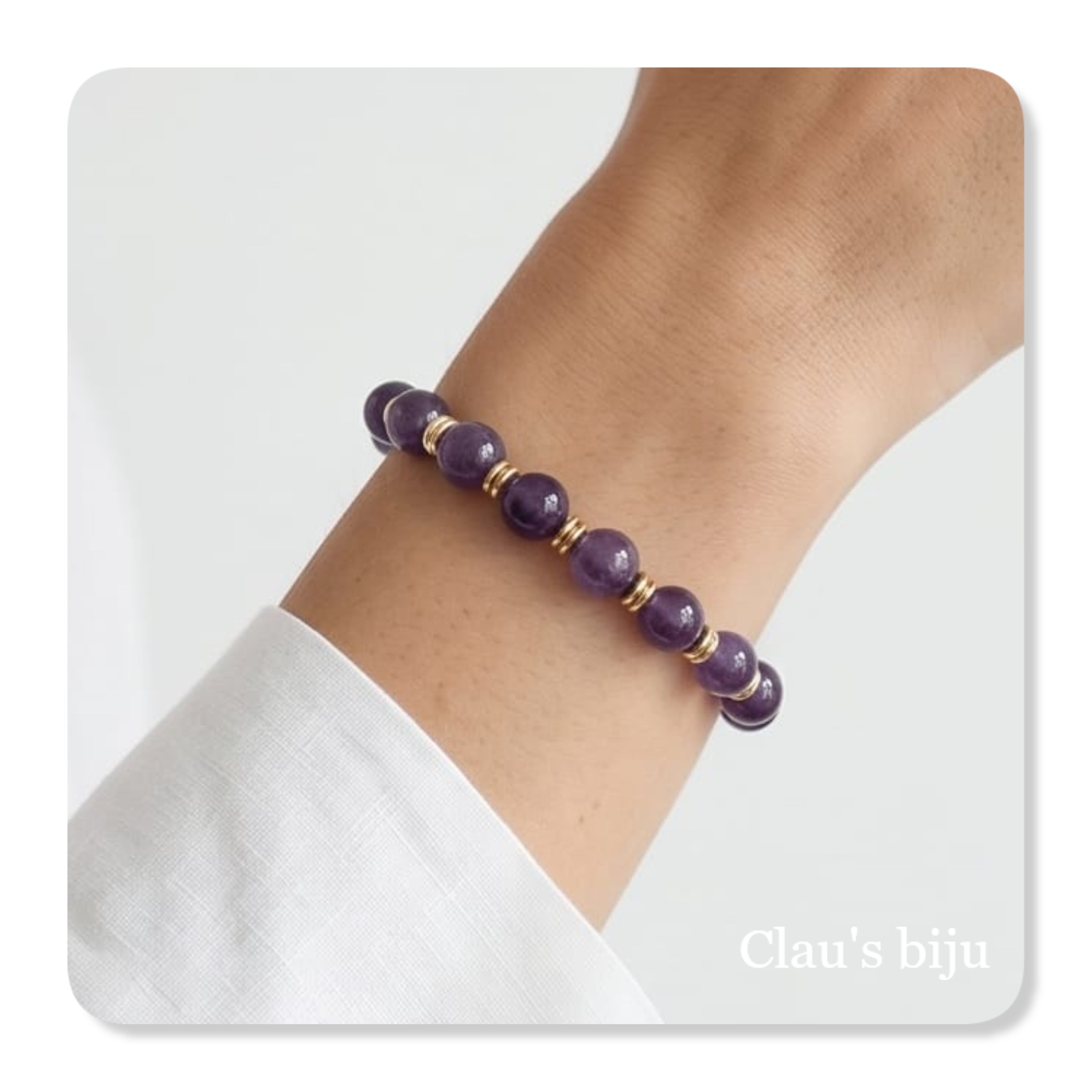Pulseira com pedras ametista