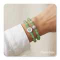 Pulseiras com pedras olho de gato verde água