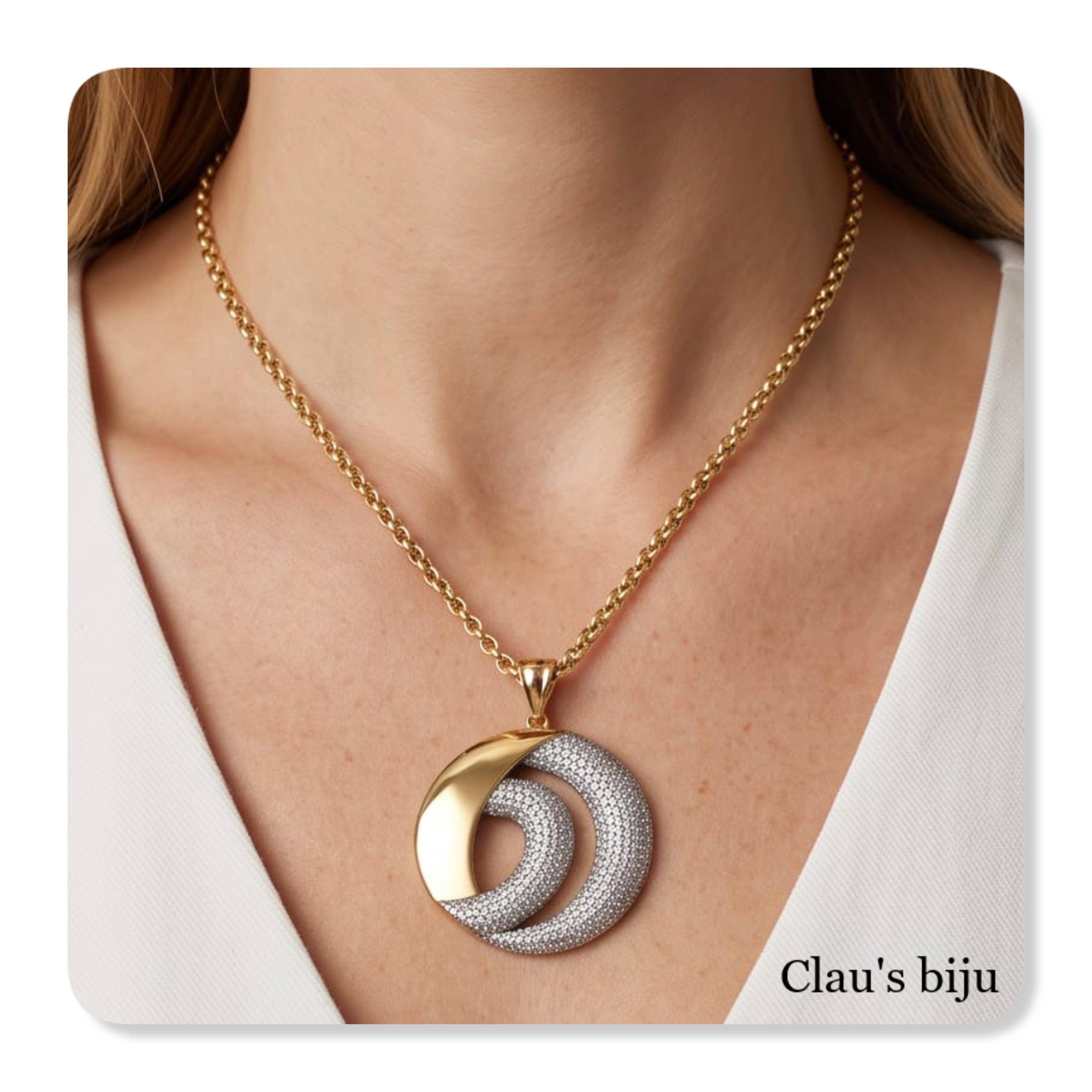 Fio com medalhão, em aço