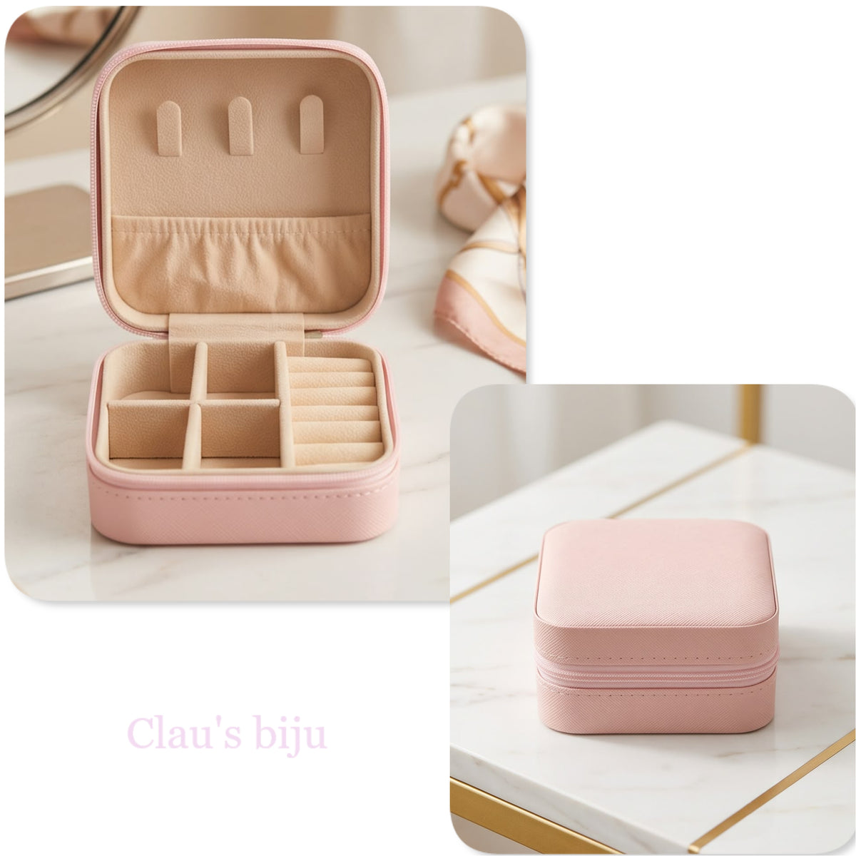 Guarda joias rosa