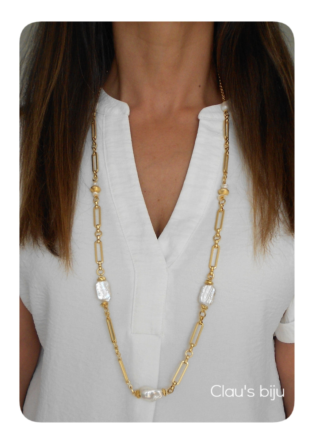 Colar banhado a ouro de 18 quilates