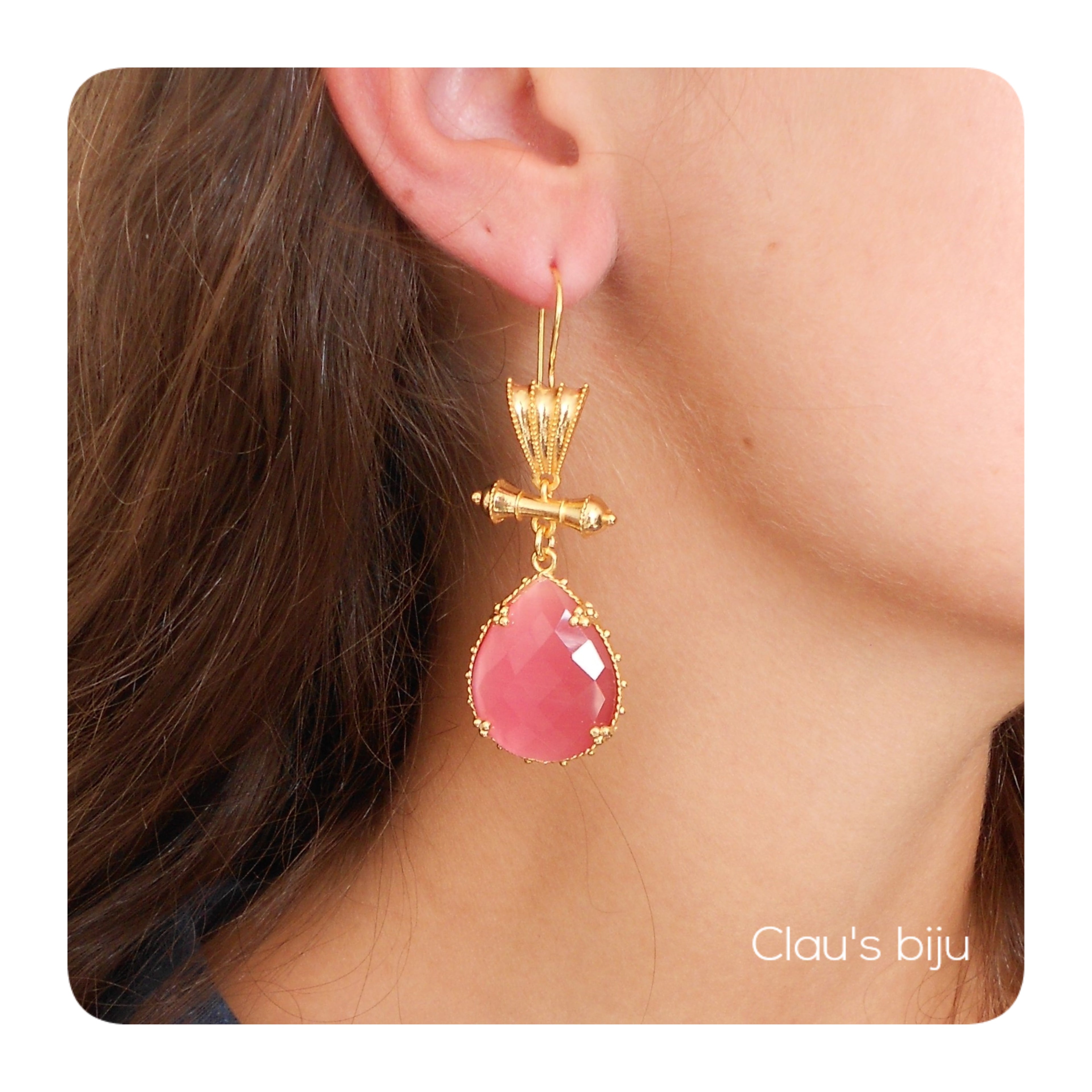 Brincos banhados a ouro de 18 quilates