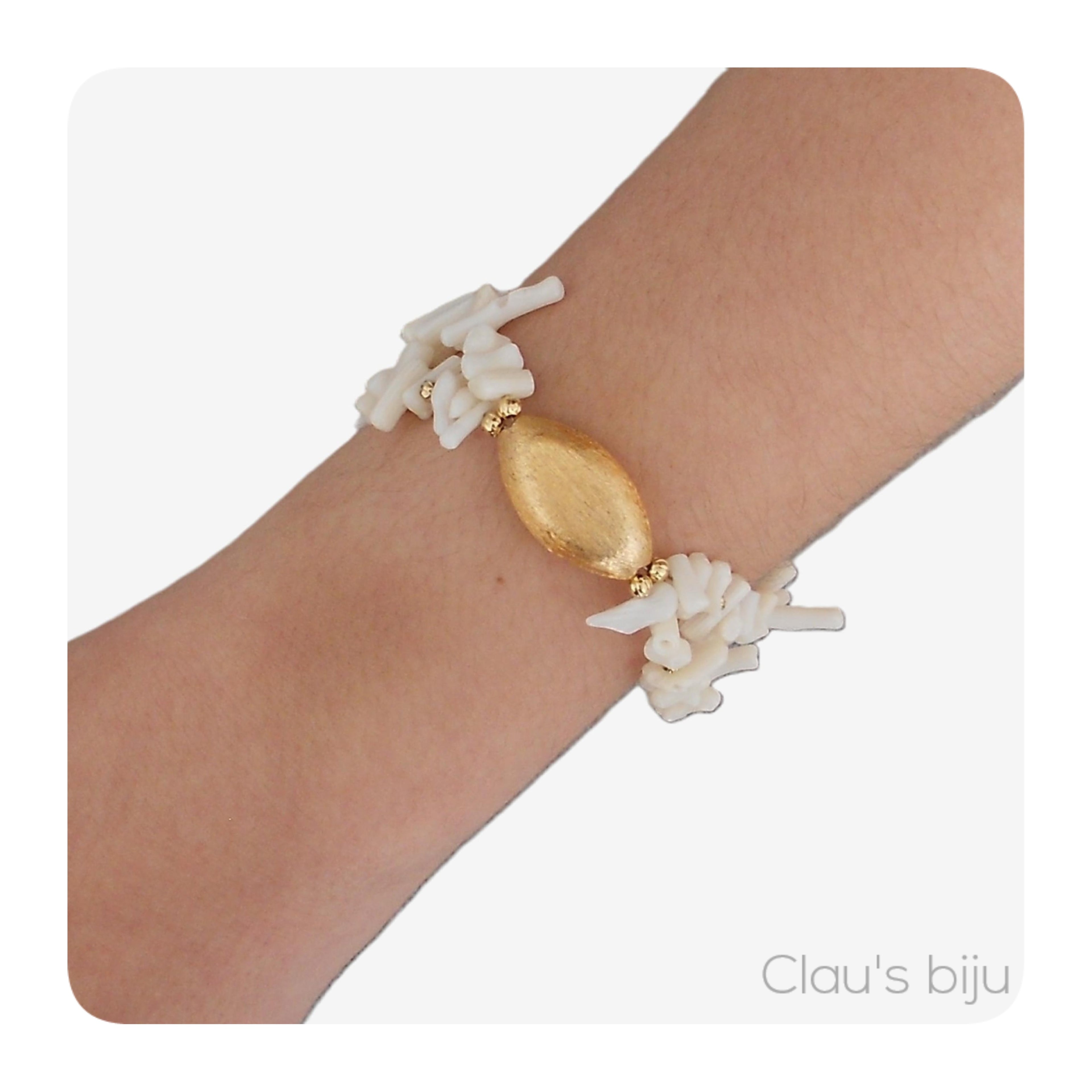 Pulseira com peças banhadas a ouro