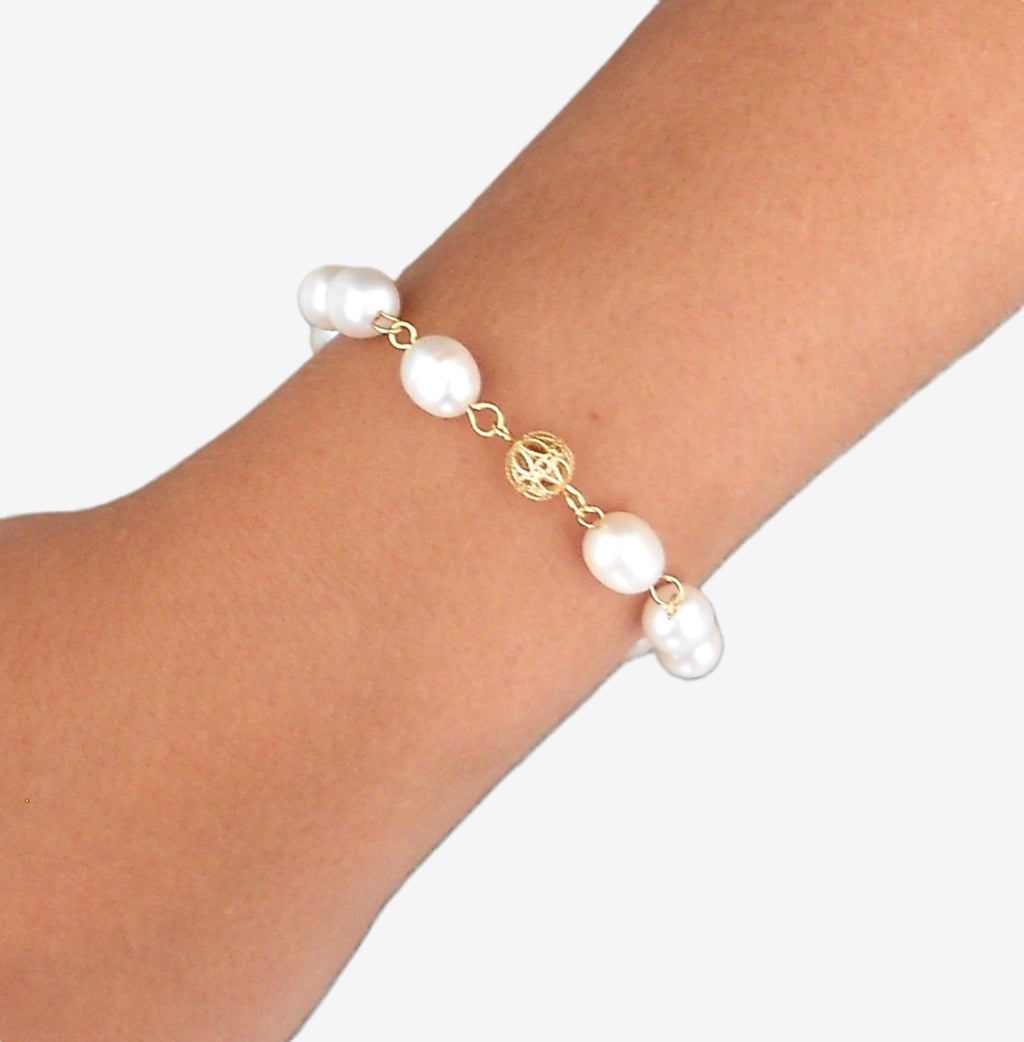 Pulseira de pérolas de água doce