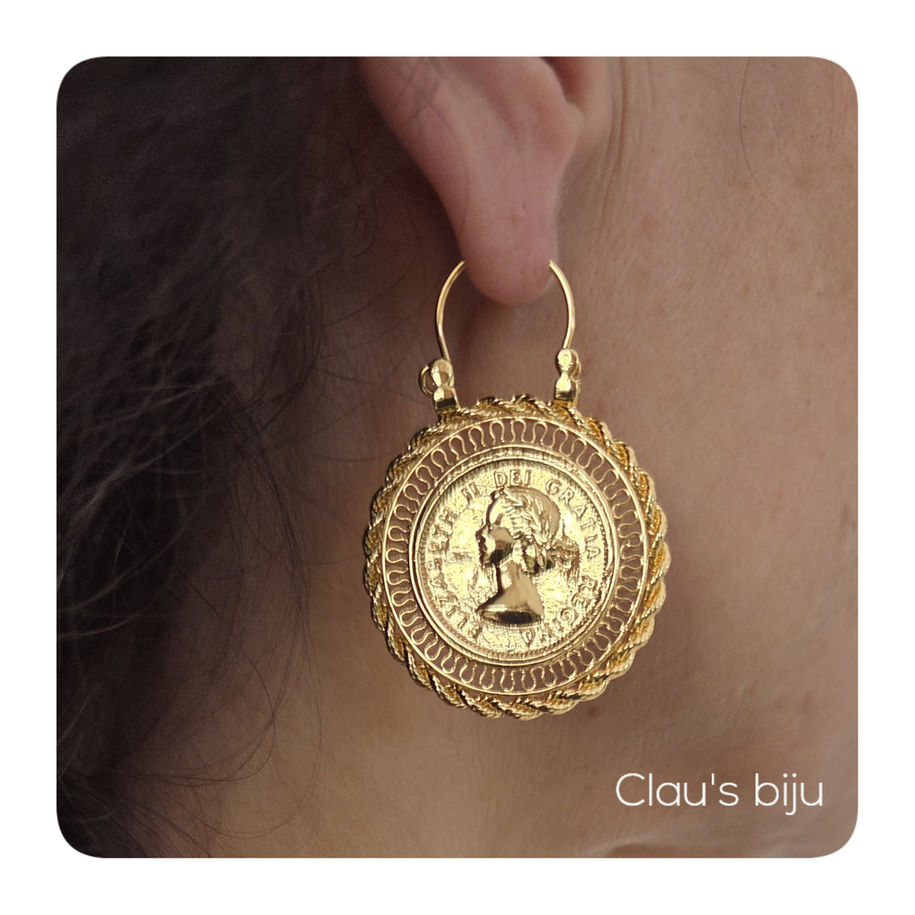 Steel earrings (pound size - 3 cm)