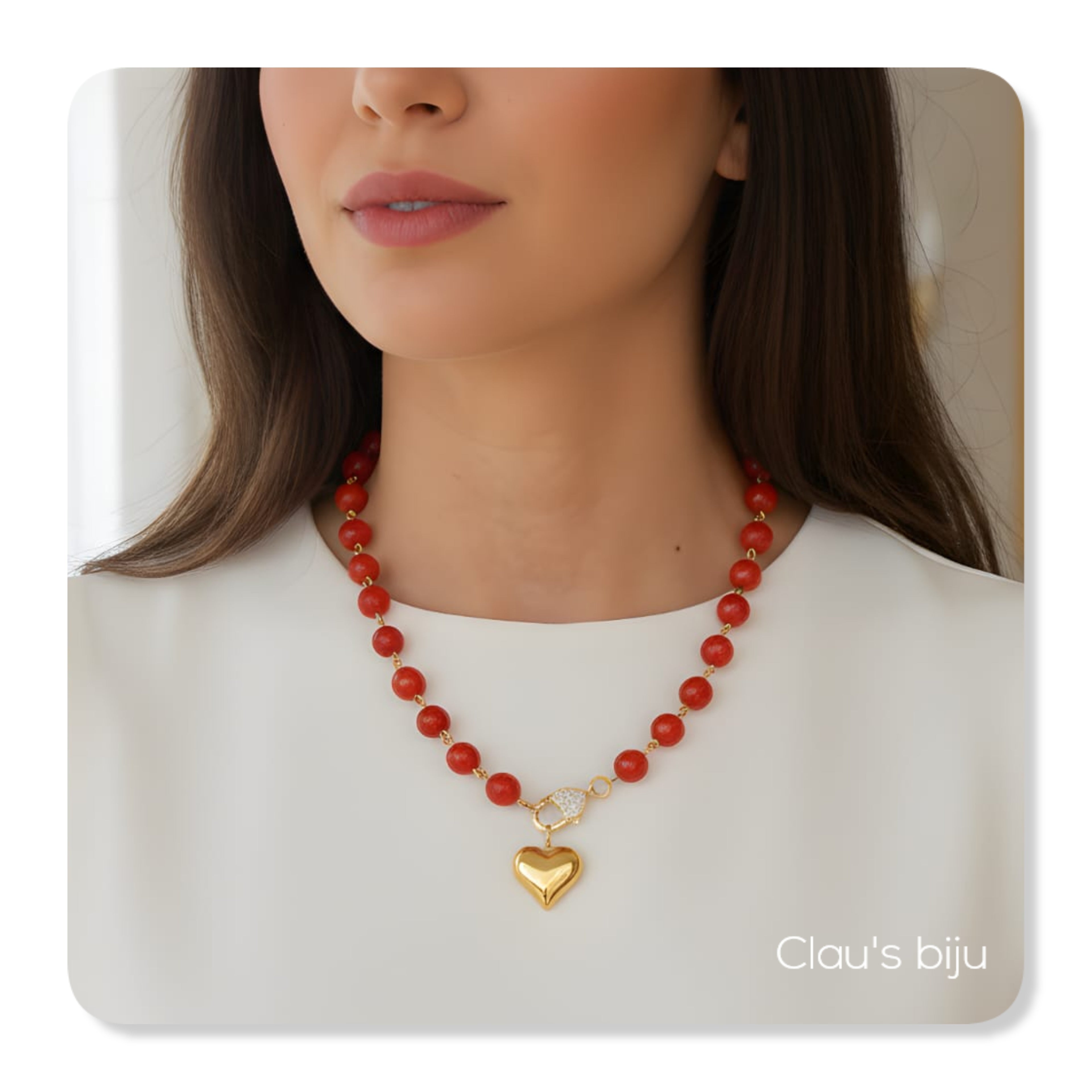 Pulseiras com pedras laranja e peças banhadas a ouro de 18 quilates