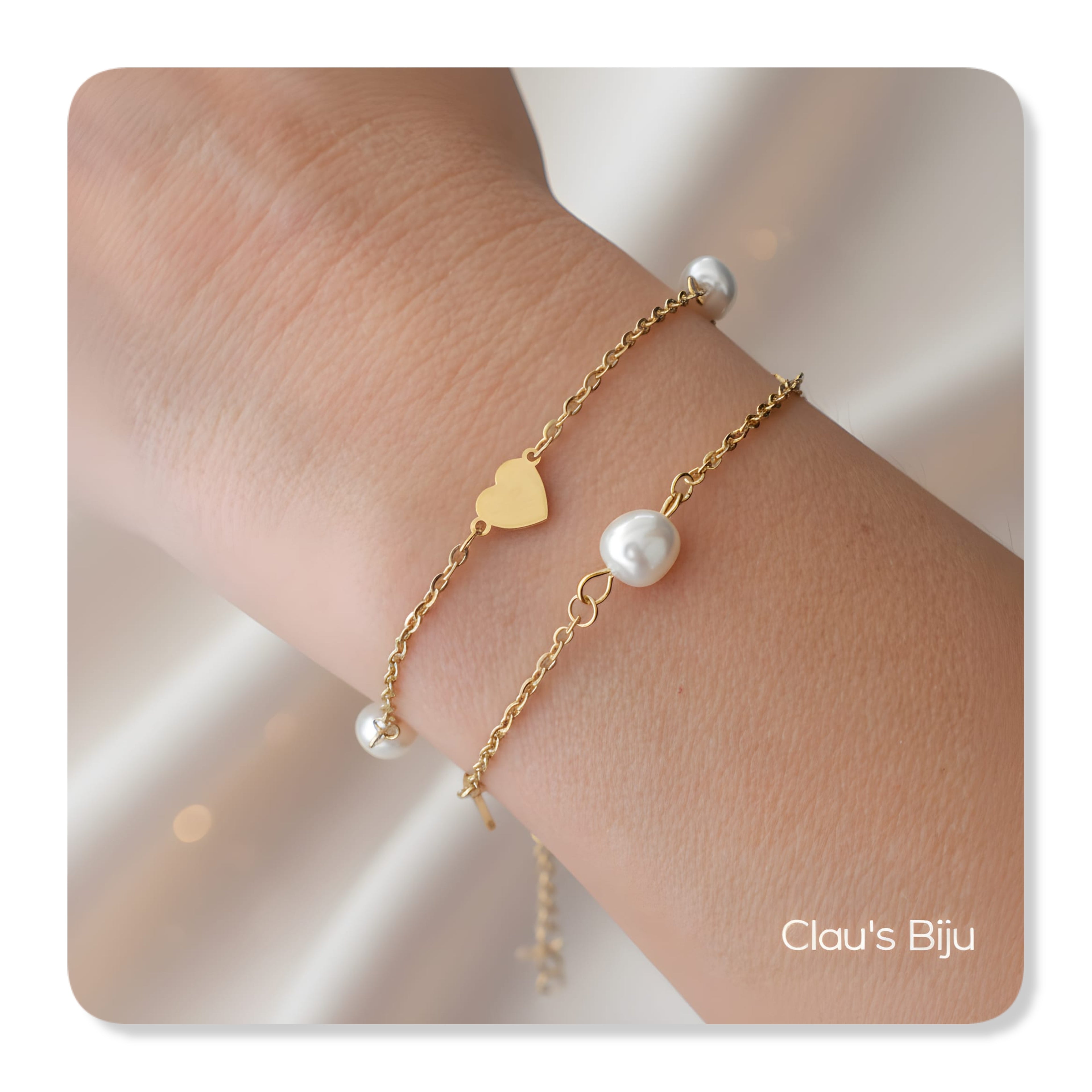 Pulseira dupla em aço