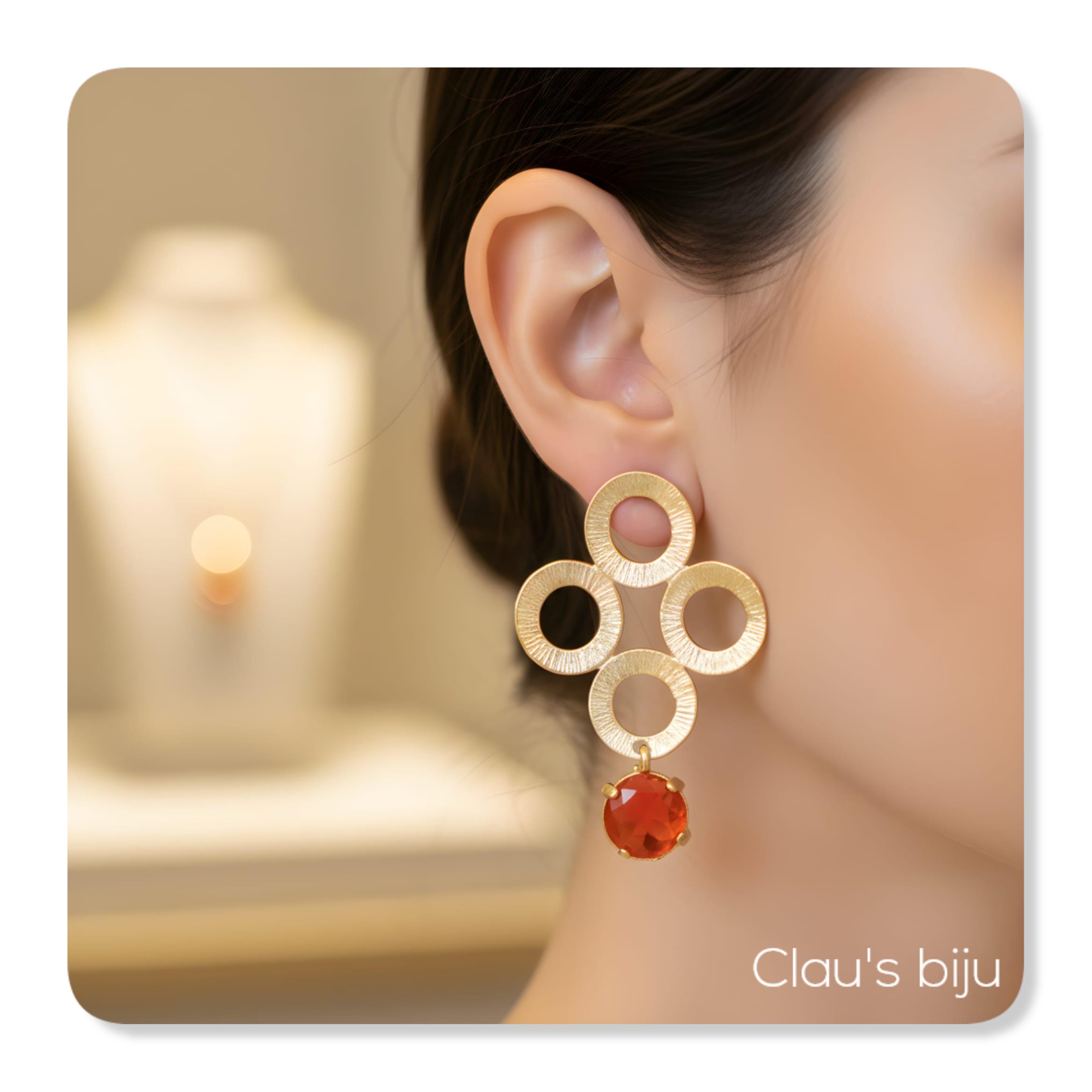 Brincos banhados a ouro de 18 quilates