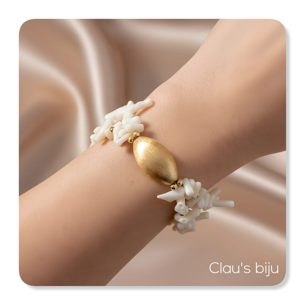 Bracelet with gold-plated pieces.