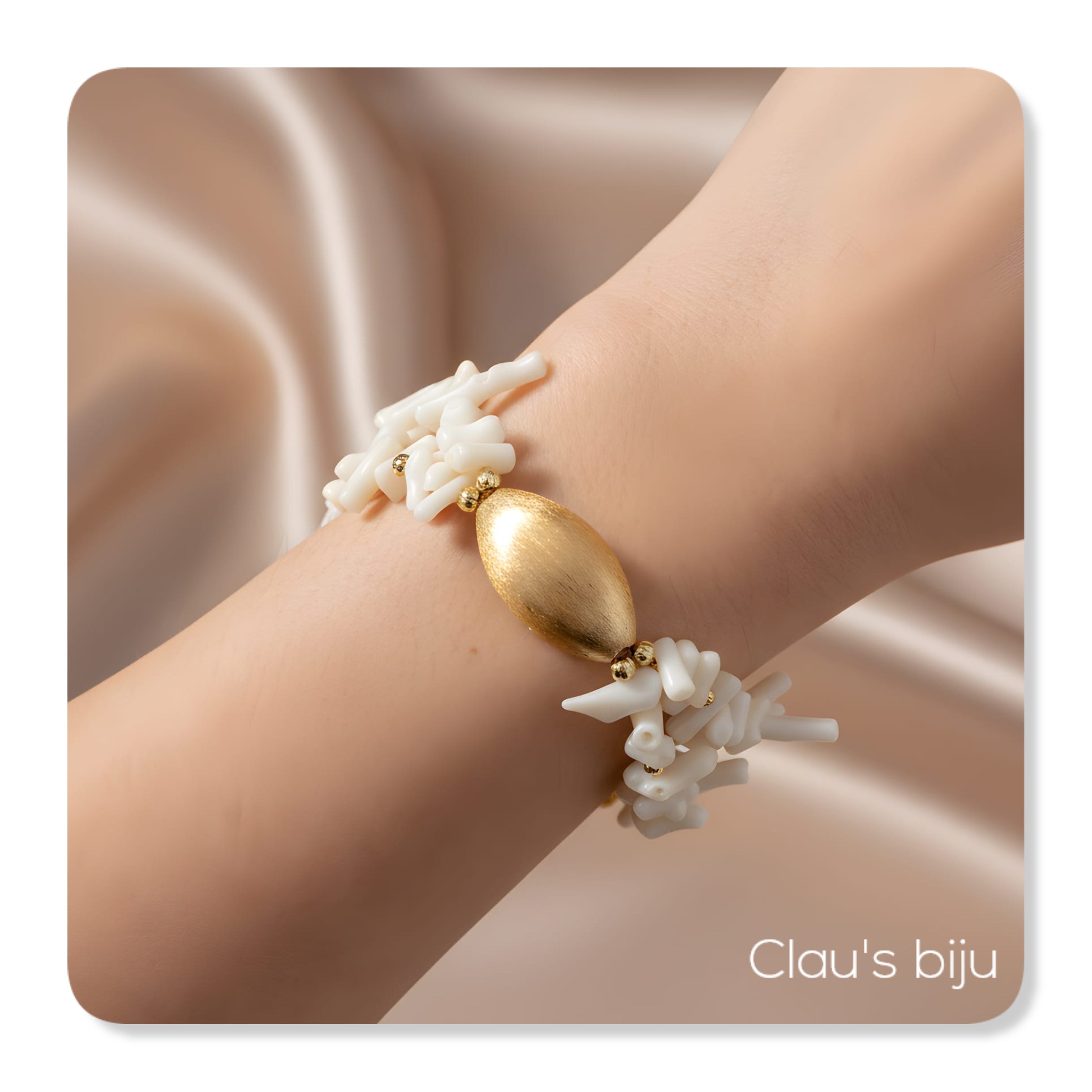 Bracelet with gold-plated pieces.