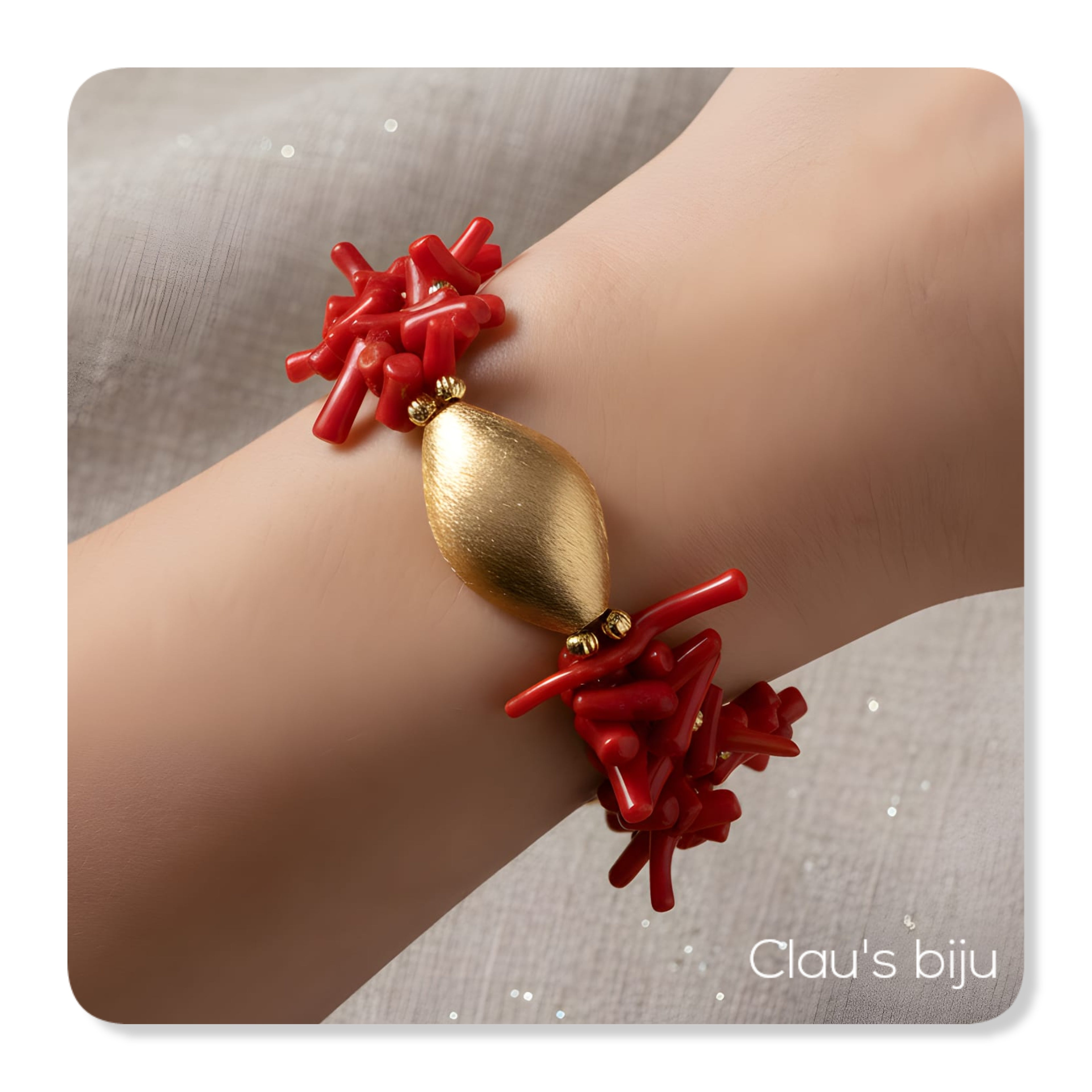 Bracelet with gold-plated pieces.