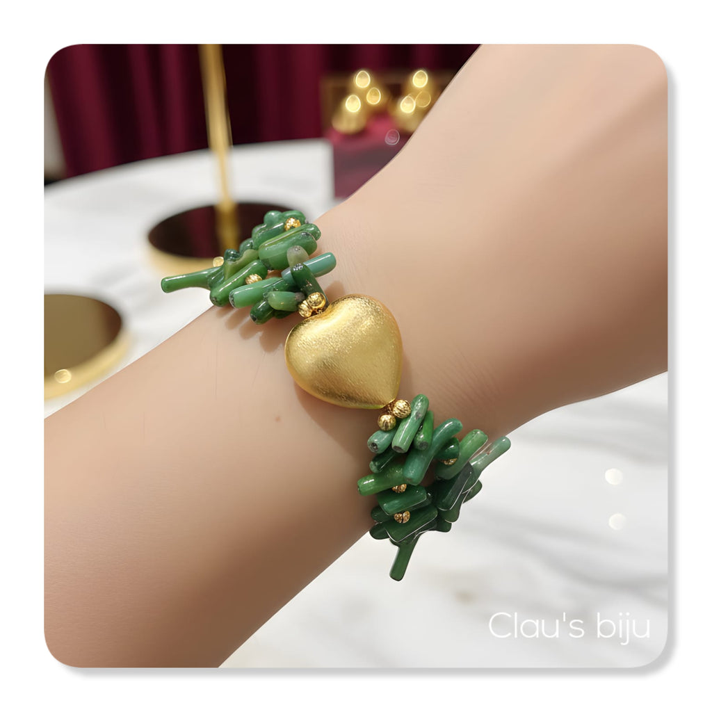 Bracelet with gold-plated pieces.