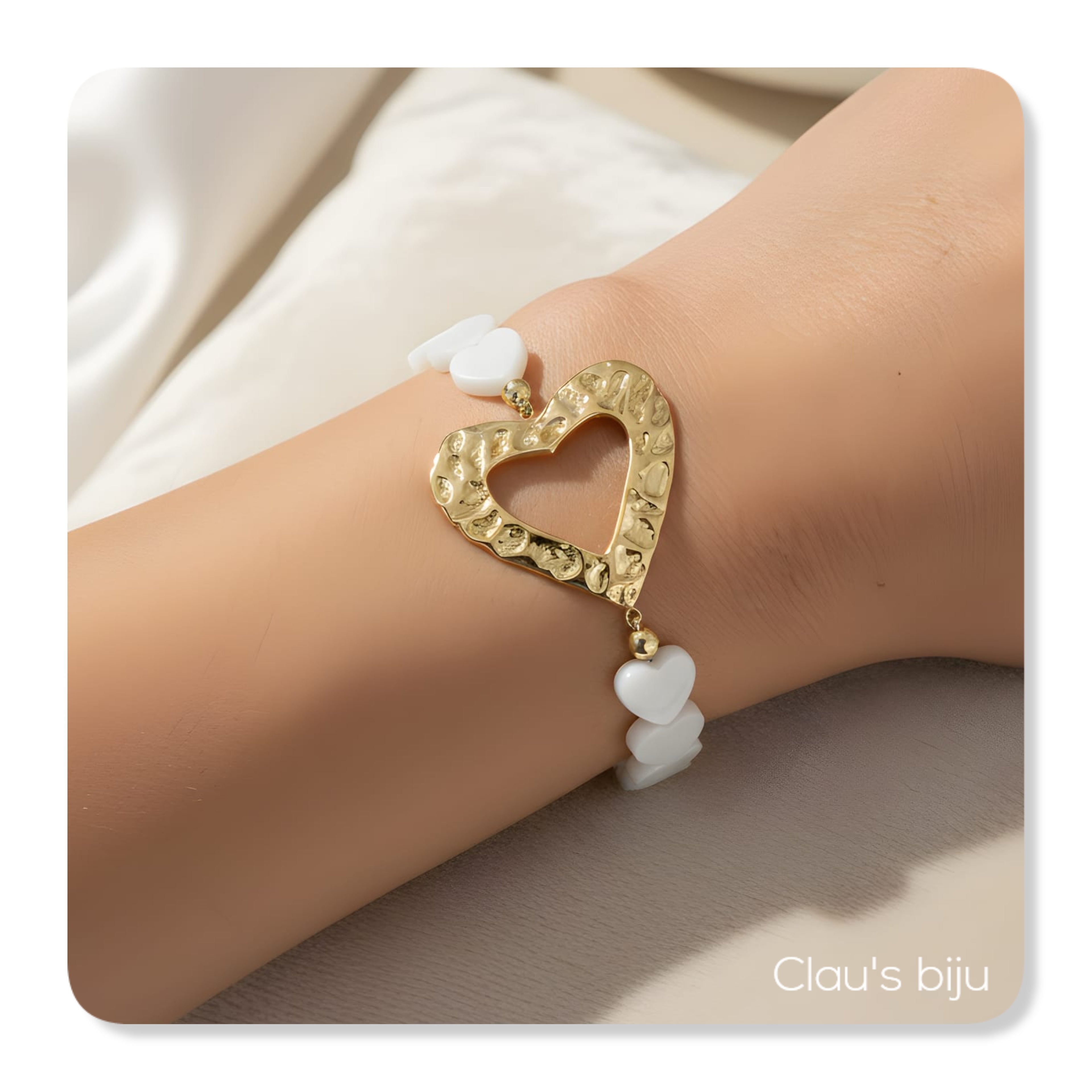 Steel and mother-of-pearl bracelet