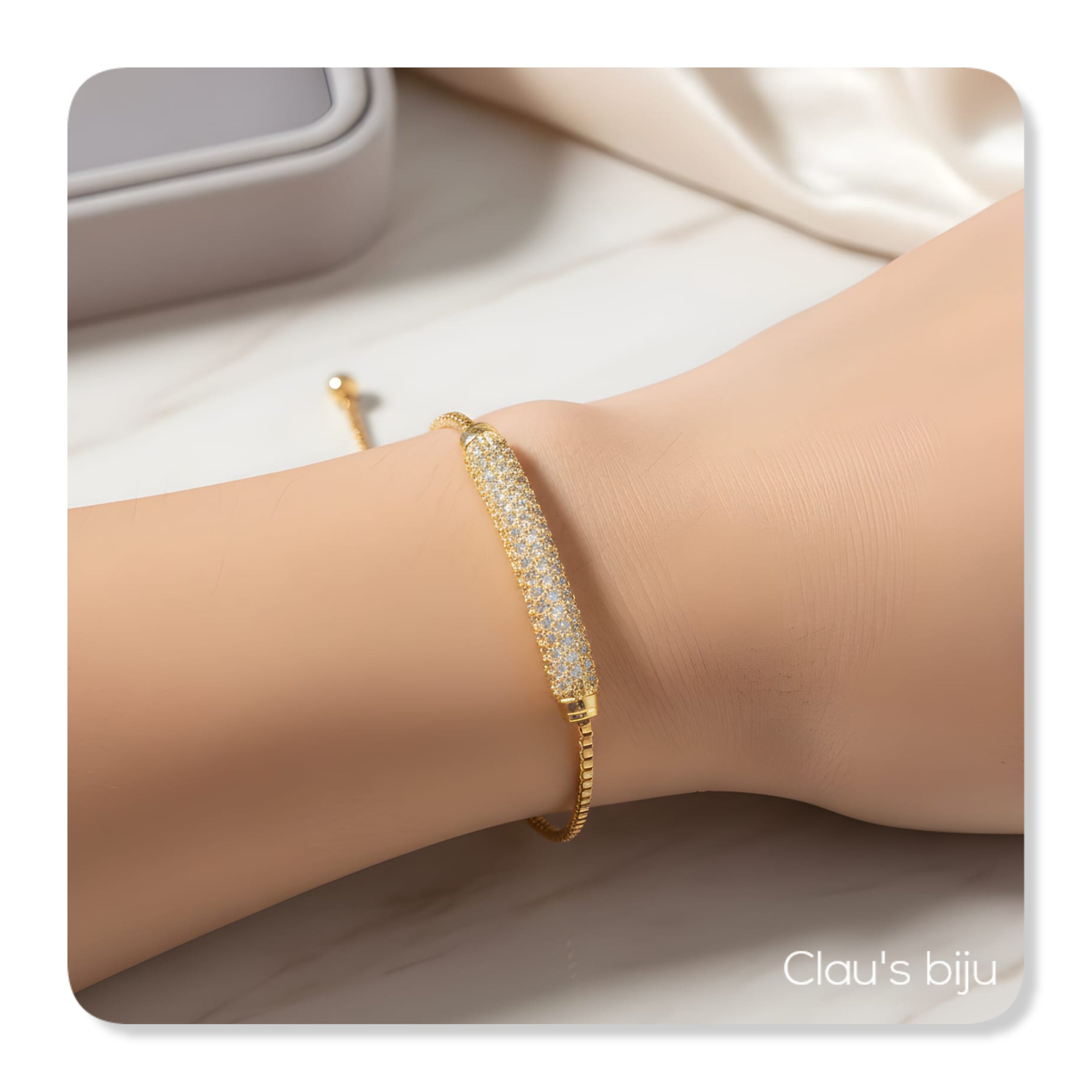 Pulseira em aço com fecho ajustável