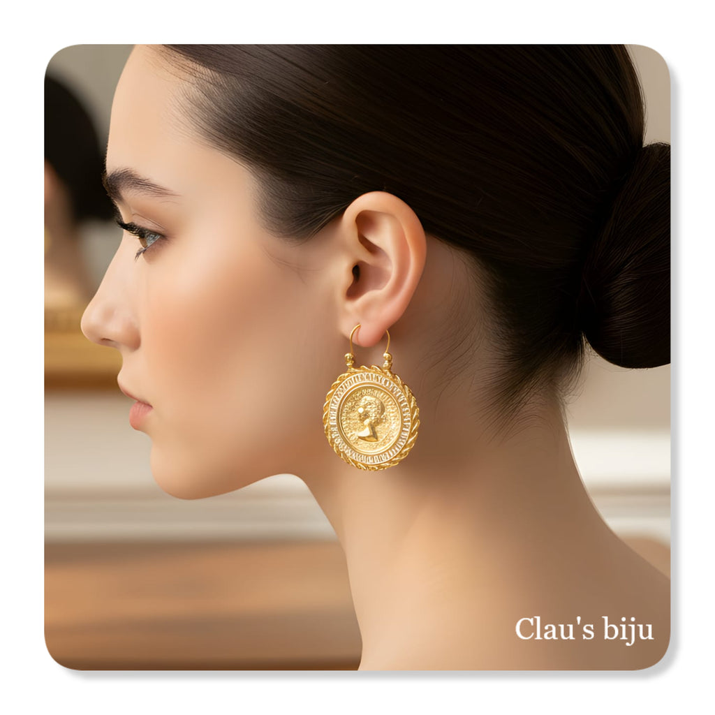 Brincos em aço (tamanho da libra - 3 cm)