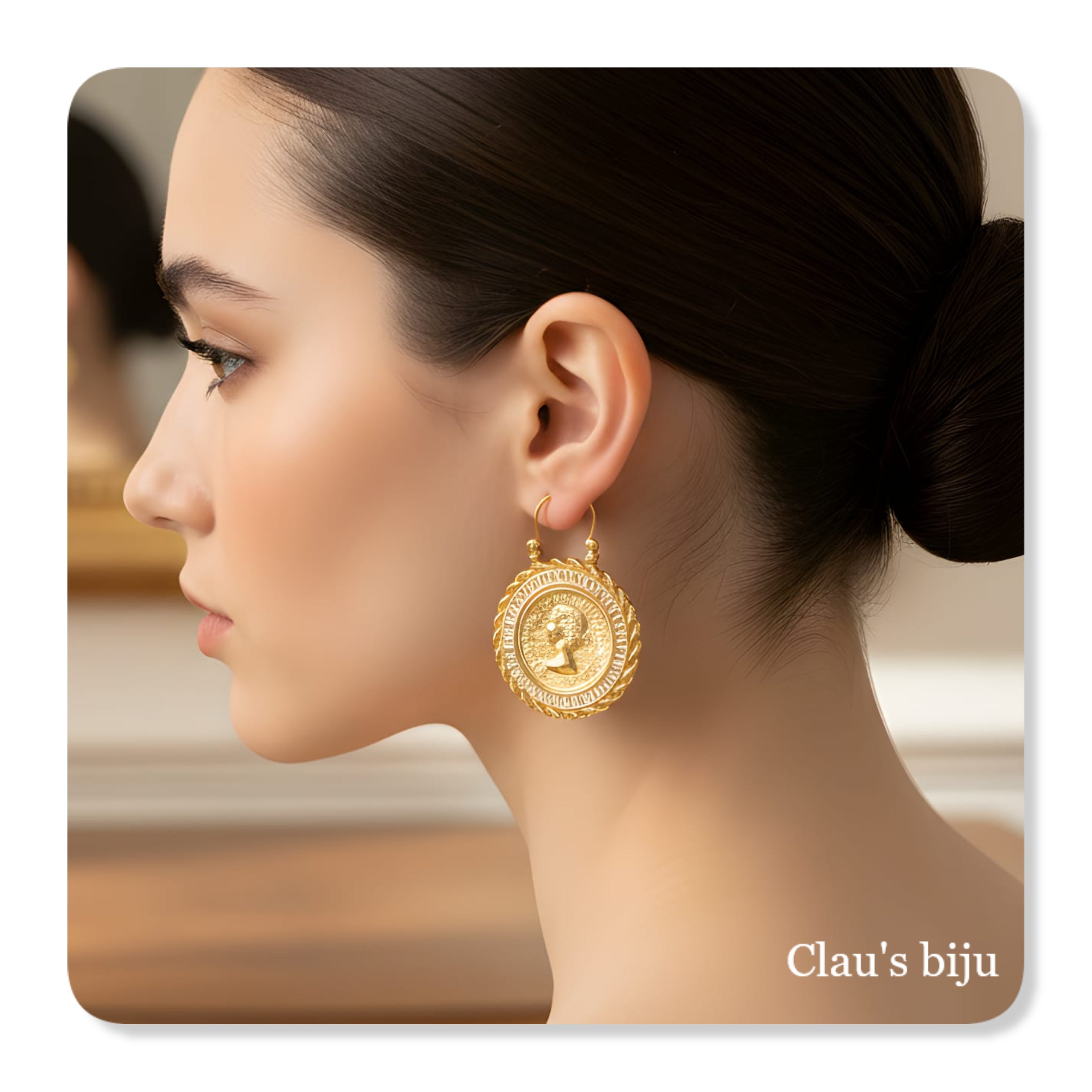 Boucles d'oreilles en acier (taille en livres - 3 cm)