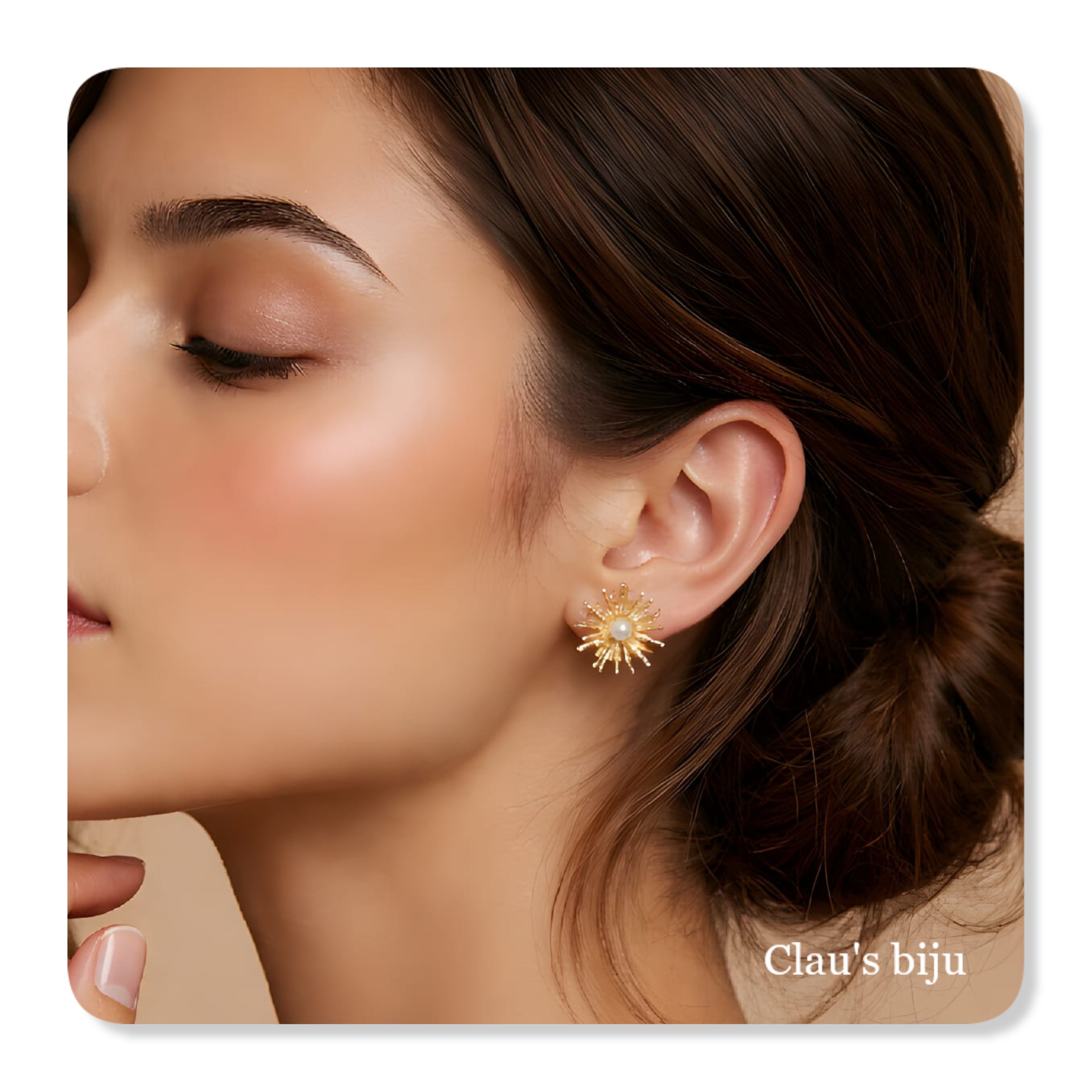 Brincos banhados a ouro de 18 quilates