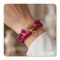 Pulseiras com pedras semipreciosas e peças banhadas a ouro