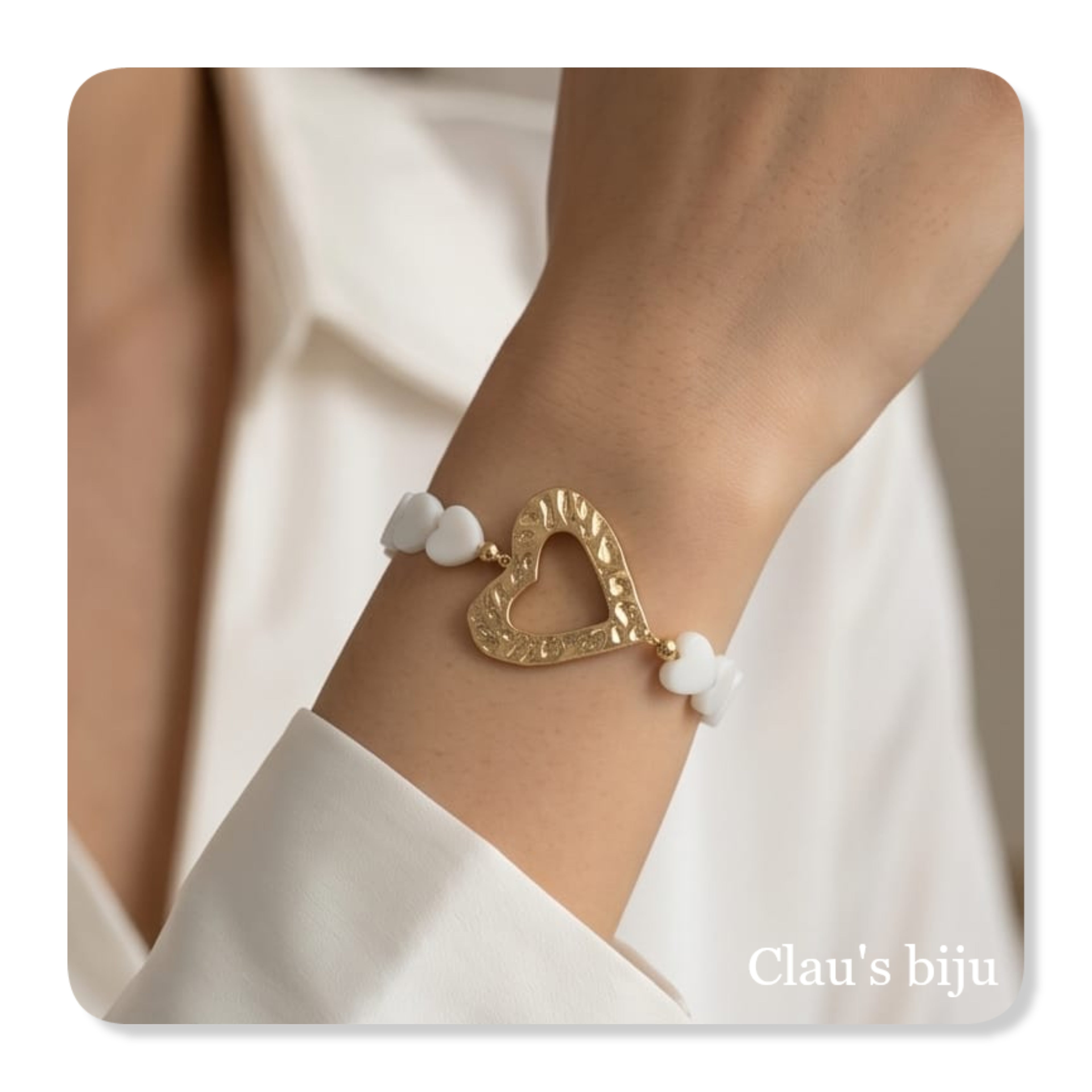 Pulseira em aço e madrepérola