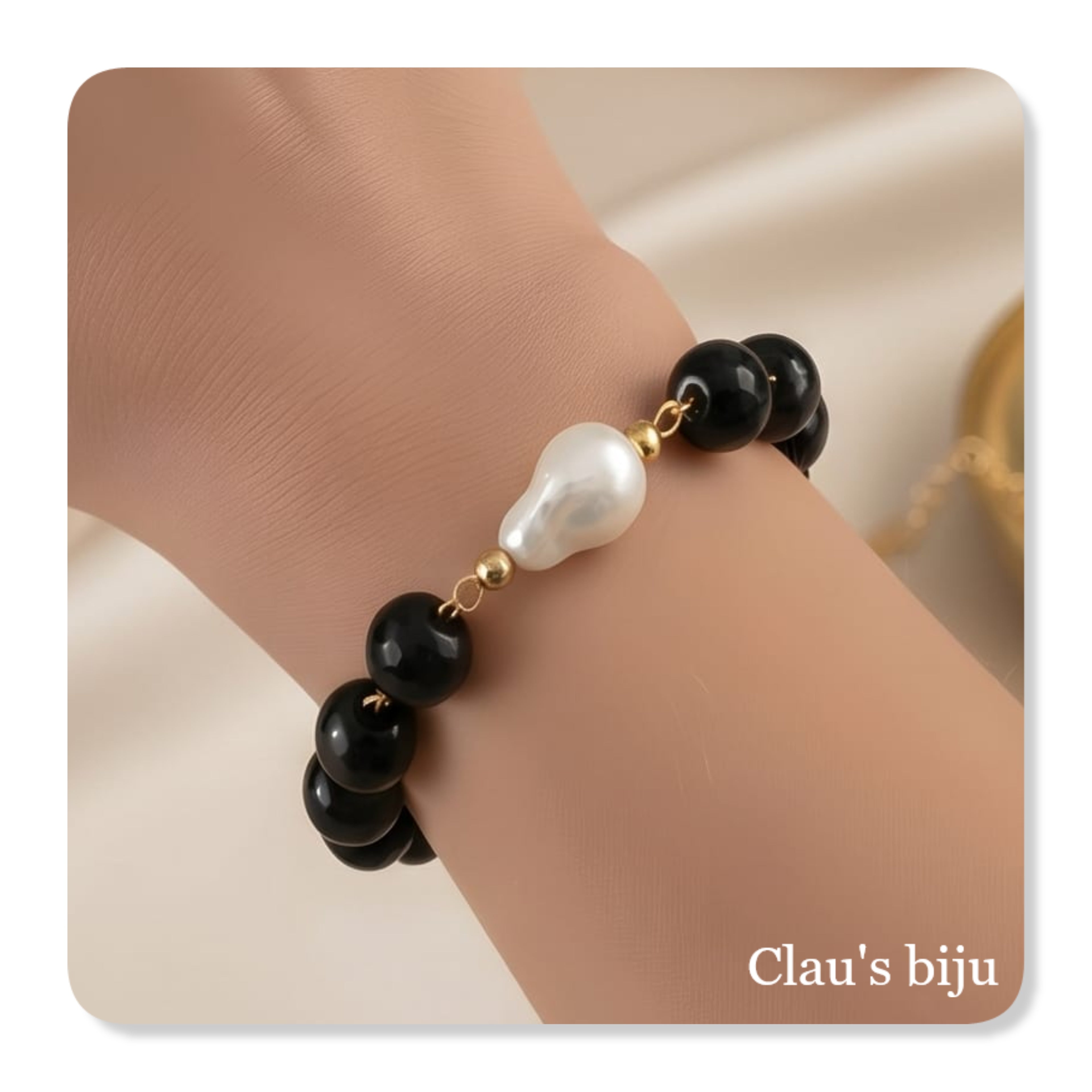 Bracelet with Onyx stones