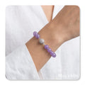 Pulseira com pedras lilás e peças em aço