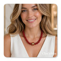 Colar com pedras Jade bordeaux